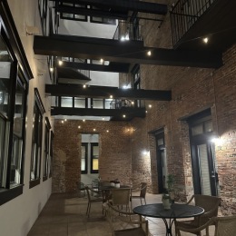 retail alley environment with seating